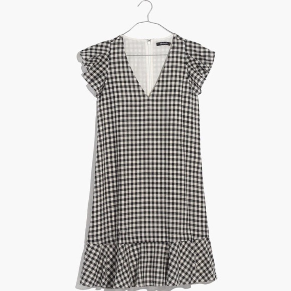 Madewell Gingham Ruffle Dress Size 00